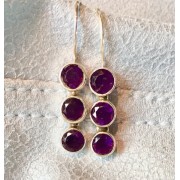 689 boucles d'oreilles améthyste, argent sterliing